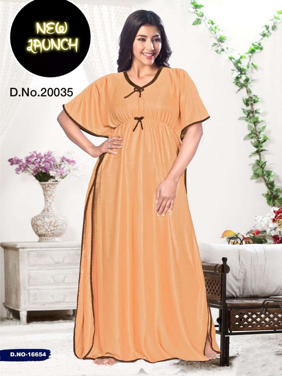 Buy HauteLook Women's Pure Cotton Nighty Gown-Captan Bandhani Design  Rassi/Doori with Pocket Alterable Online at desertcartKUWAIT