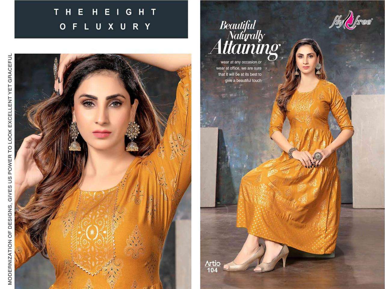 Fly Free Artio Catalog Ethnic Wear Anarkali Kurtis Wholesale