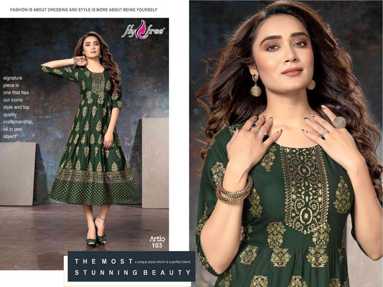 Fly Free Artio Catalog Ethnic Wear Anarkali Kurtis Wholesale