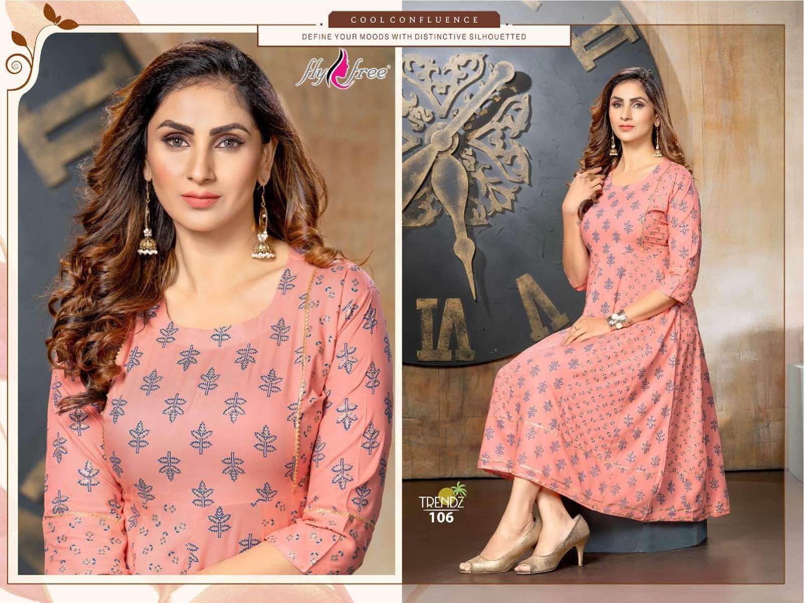 Fly Free Trendz Catalog Ethnic Wear Anarkali Kurtis Wholesale
