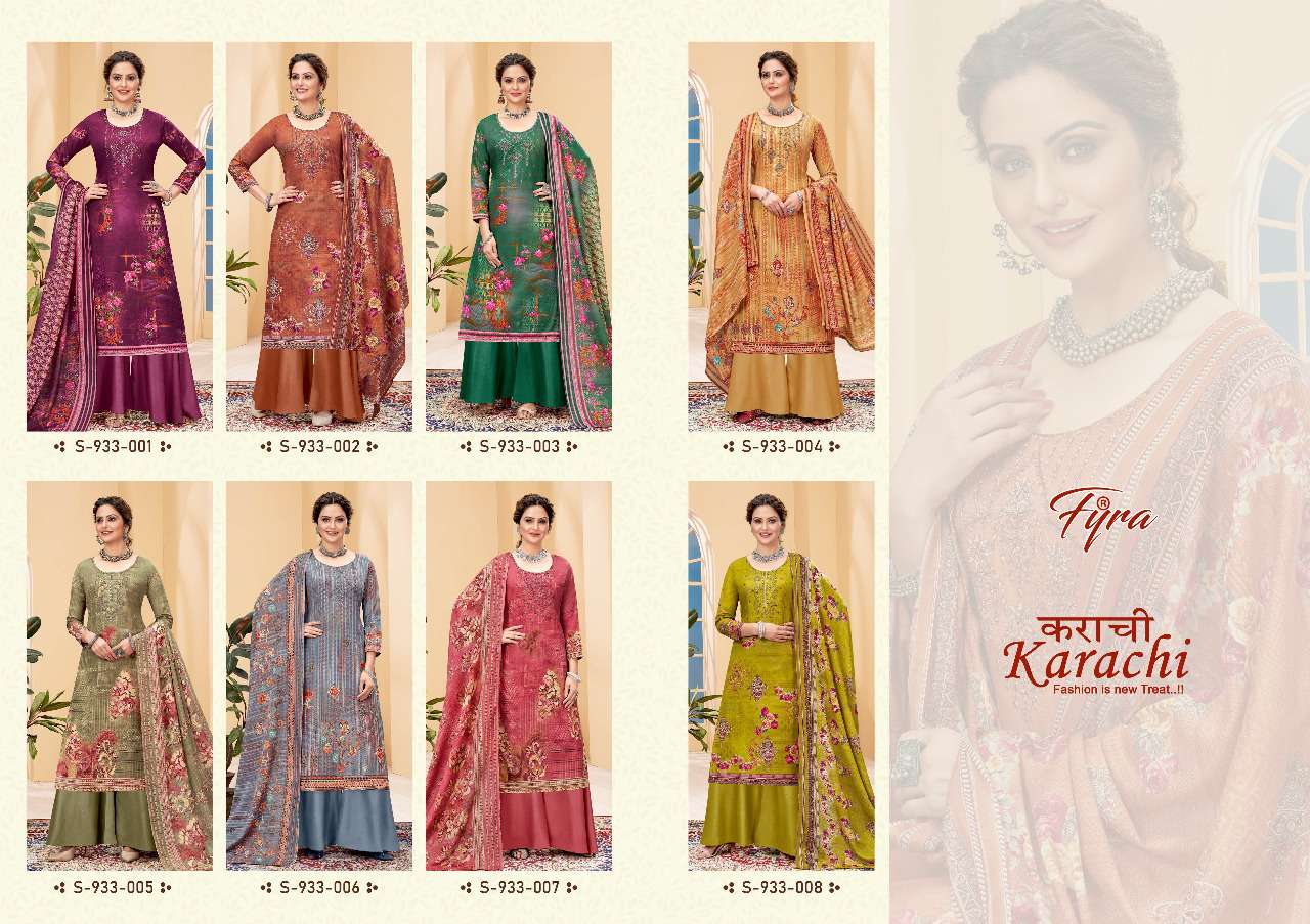 Fyra Karachi Catalog Regular Wear Soft Cotton Dress Materials Wholesale