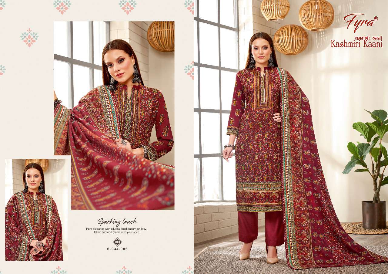 Fyra Kashmiri Kaani Vol 2 Catalog Pashmina Dress materials Wholesale