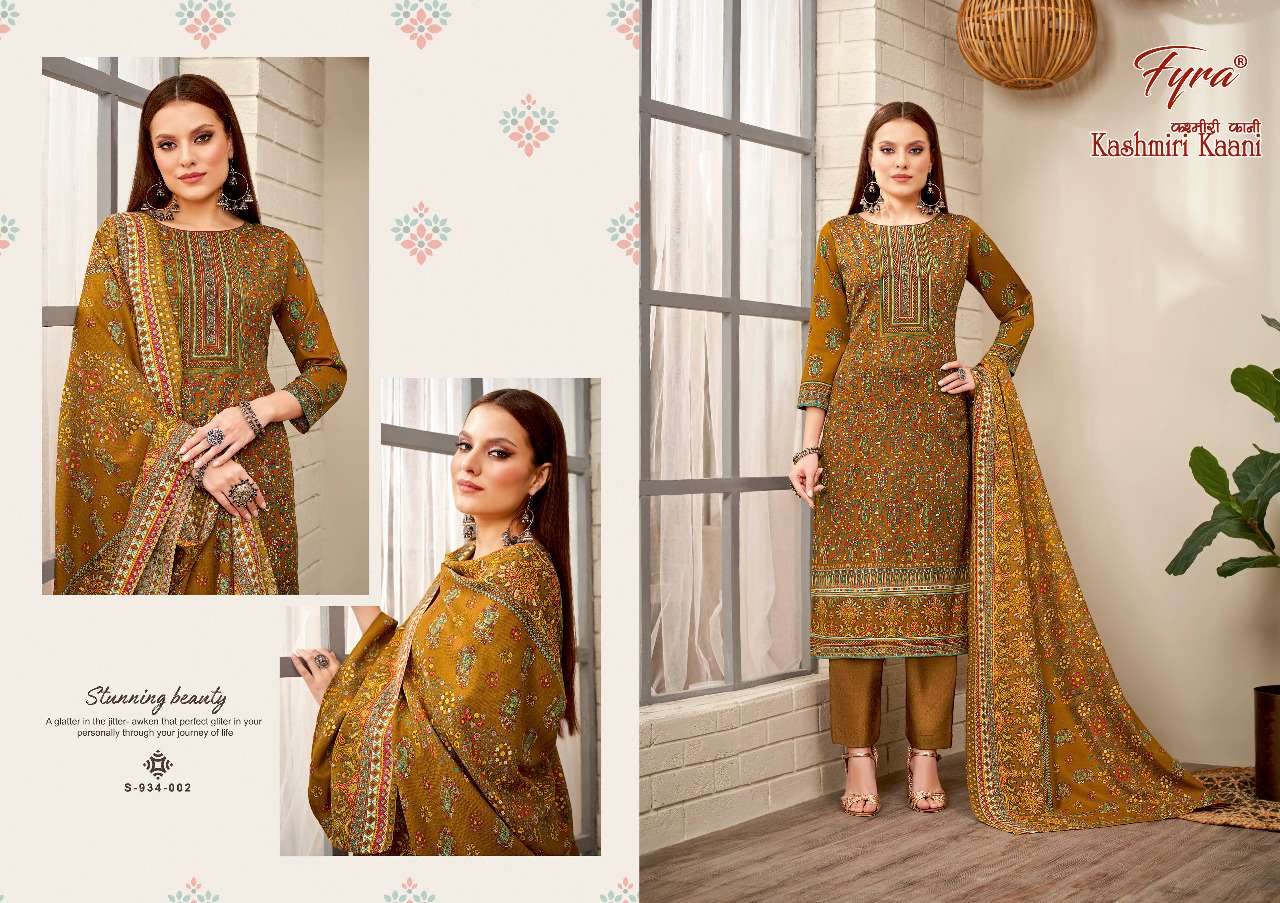 Fyra Kashmiri Kaani Vol 2 Catalog Pashmina Dress materials Wholesale