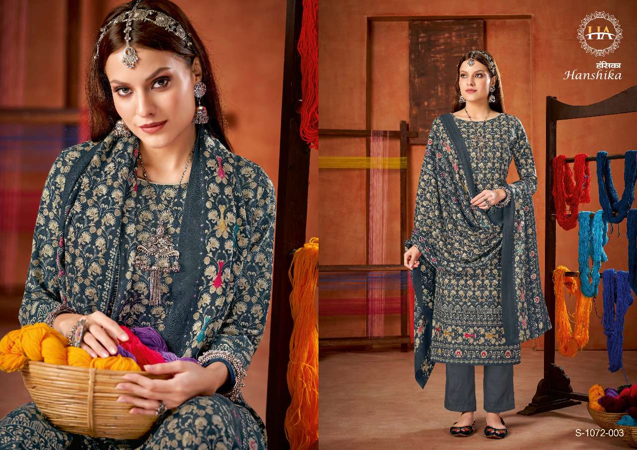 Harshit Hanshika Catalog Pashmina Dress materials Wholesale