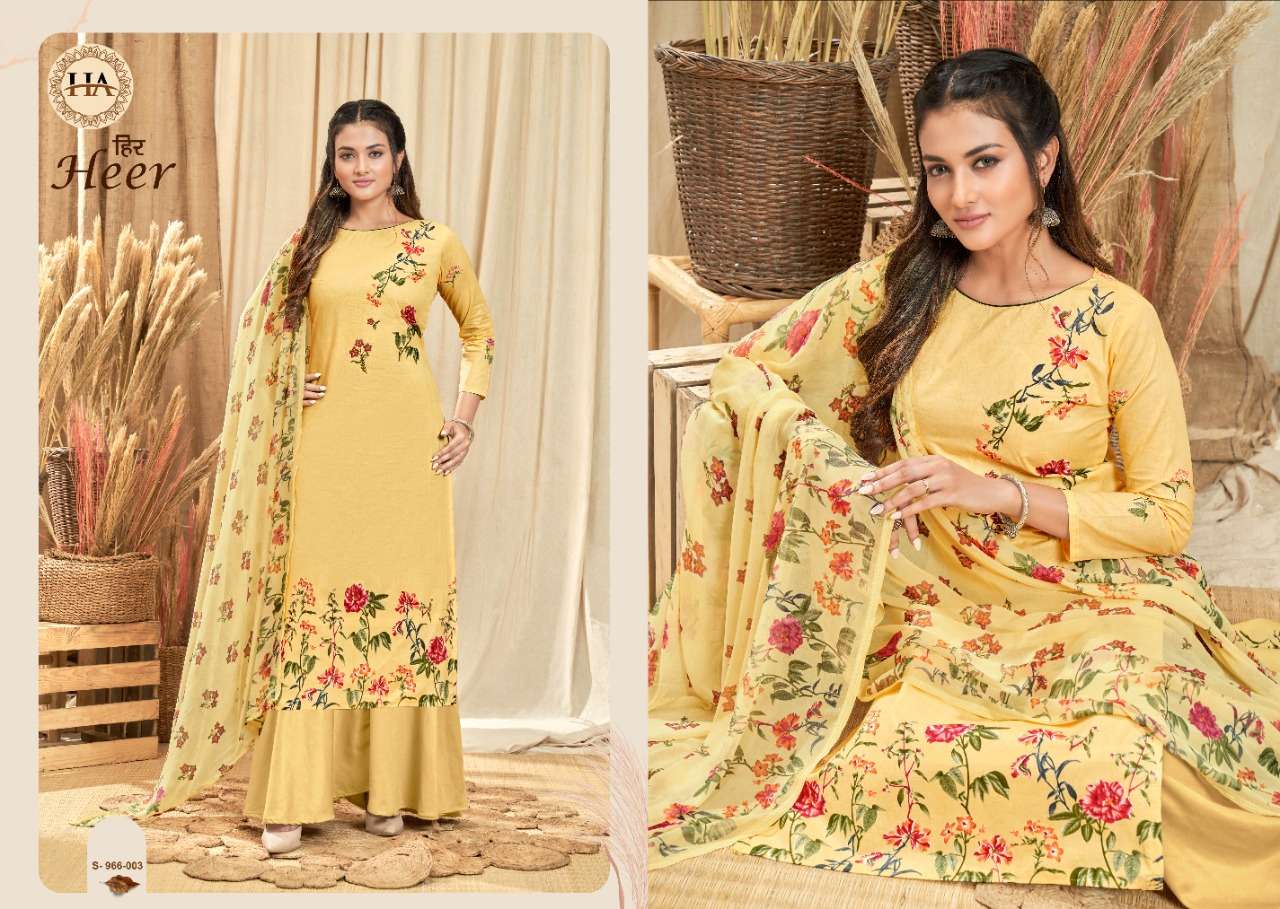 Harshit Heer Catalog Party Wear Cotton Dress Materials Wholesale