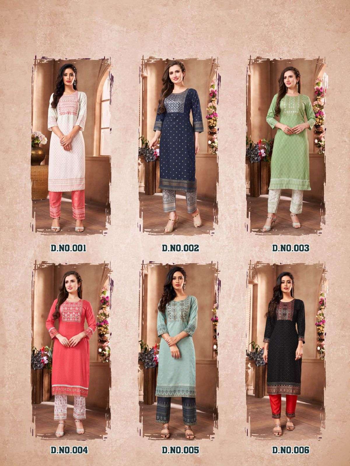 Heritage Luxe Vol 3 Catalog Rayon Slub Designer Printed Kurti With Bottom Wholesale