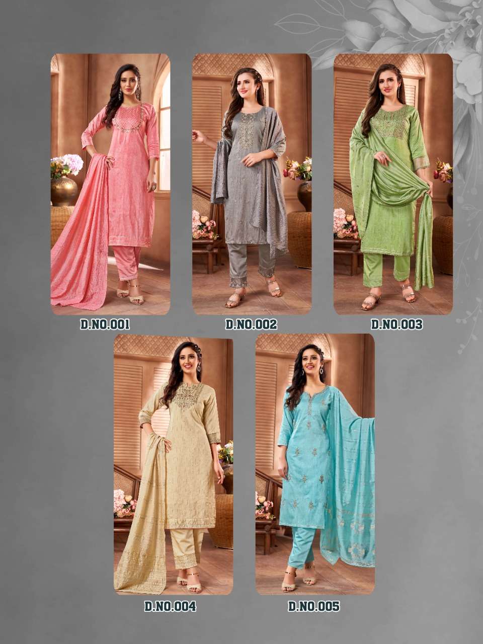 Heritage Saanvi Catalog Heavy Chanderi Silk Kurti With Bottom Dupatta Wholesale