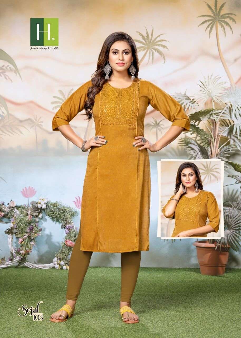 Hirwa Sejal Catalog Rayon Long Kurtis Wholesale