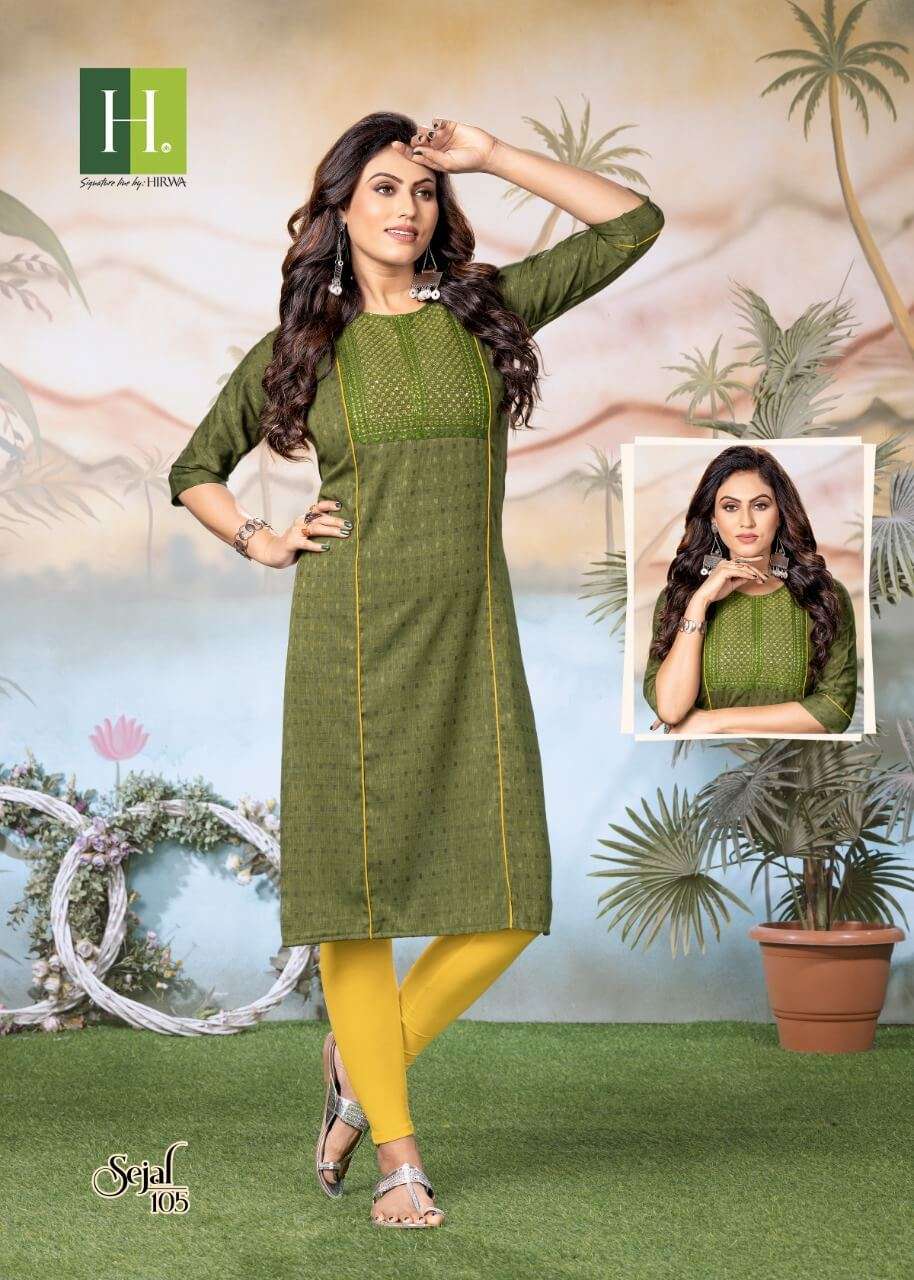 Hirwa Sejal Catalog Rayon Long Kurtis Wholesale