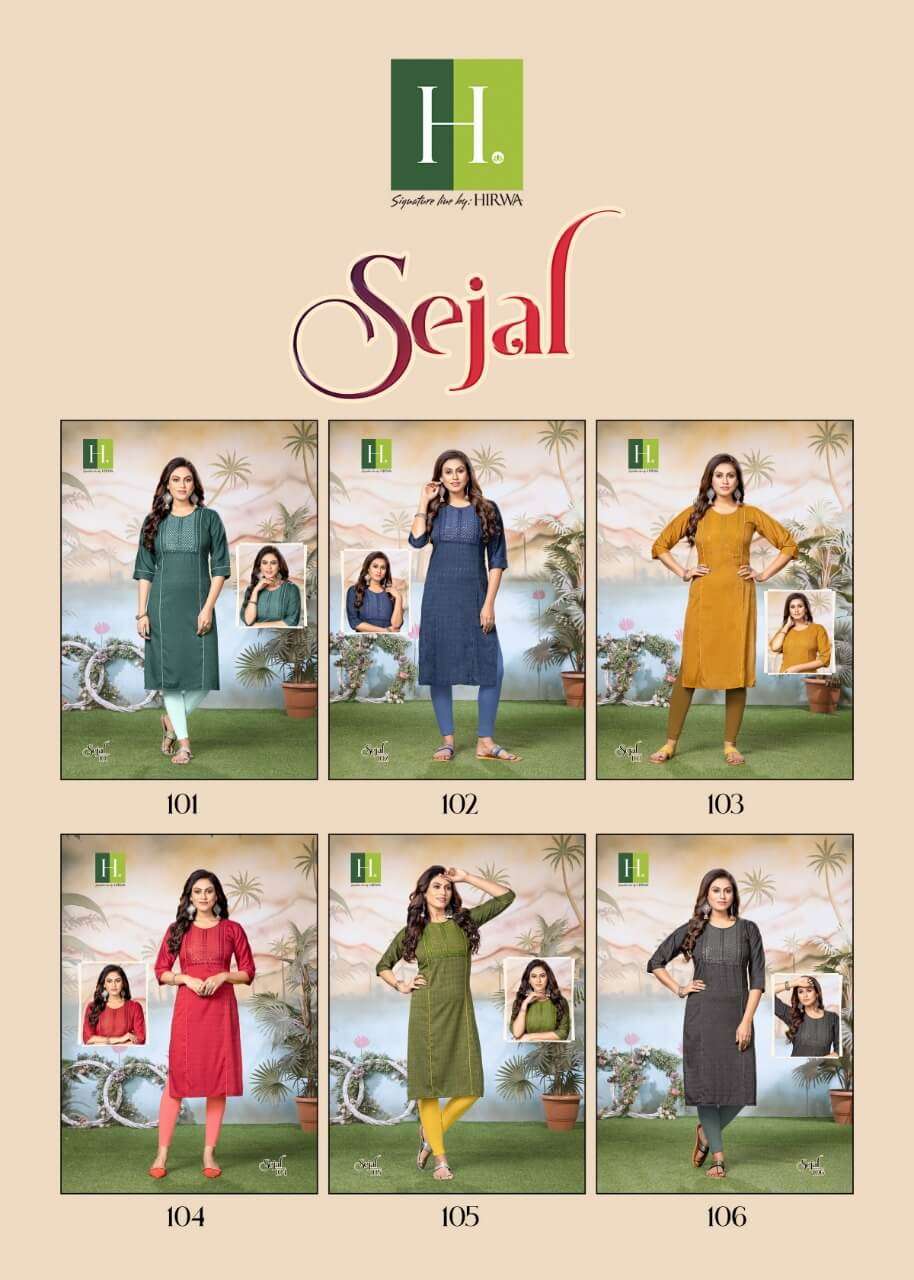 Hirwa Sejal Catalog Rayon Long Kurtis Wholesale