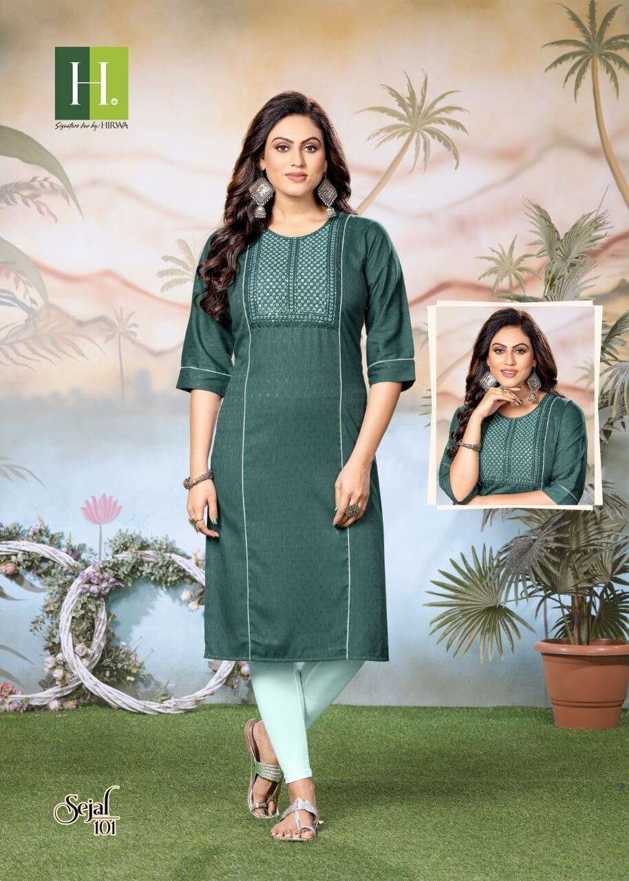 Hirwa Sejal Catalog Rayon Long Kurtis Wholesale