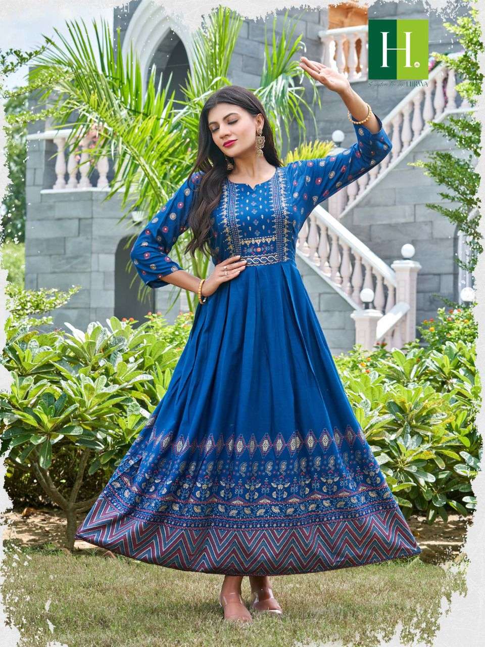 Hirwa Suncity Catalog Heavy Rayon Designer Party Wear Gown Style