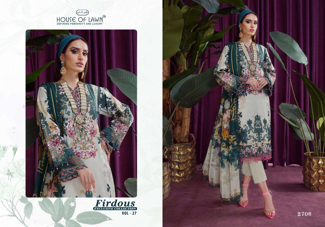 House Of Lawn Firdous Exclusive Collection Vol 27 Catalog Pakistani Salwar Suits Wholesale
