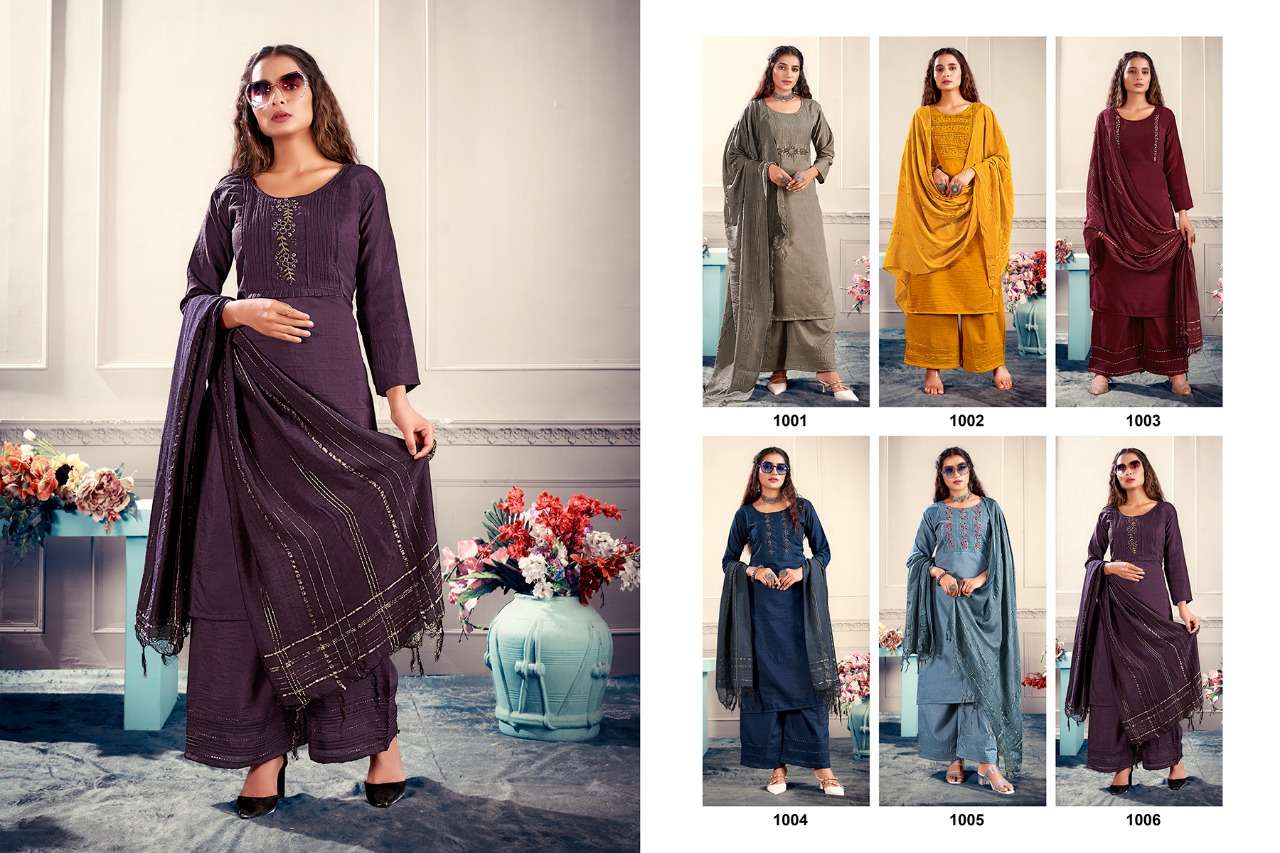 Jinesh Nx Aafreen Catalog Parampara Silk Kurti with Bottom Dupatta Wholesale