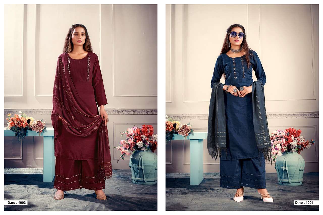 Jinesh Nx Aafreen Catalog Parampara Silk Kurti with Bottom Dupatta Wholesale