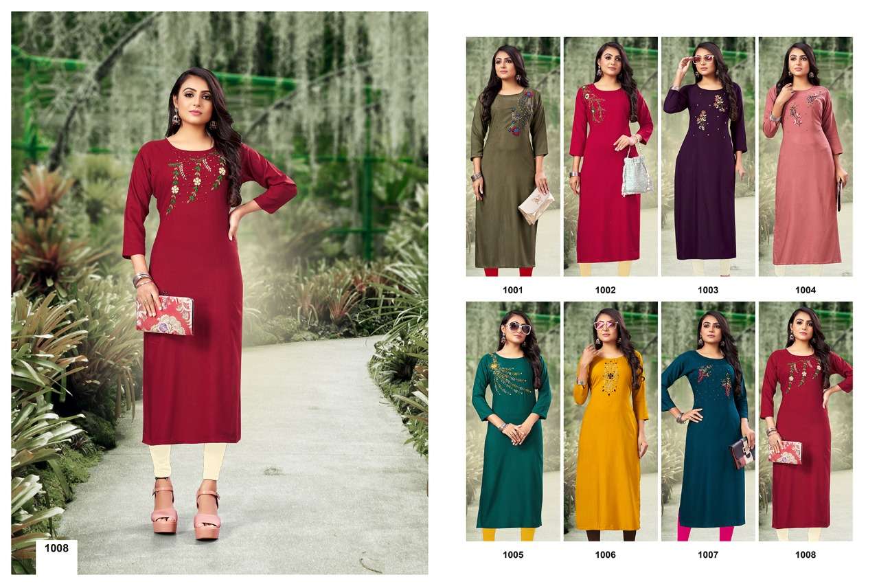 Jinesh nx Nazakat Catalog Casual Wear Embroidery Kurtis Wholesale