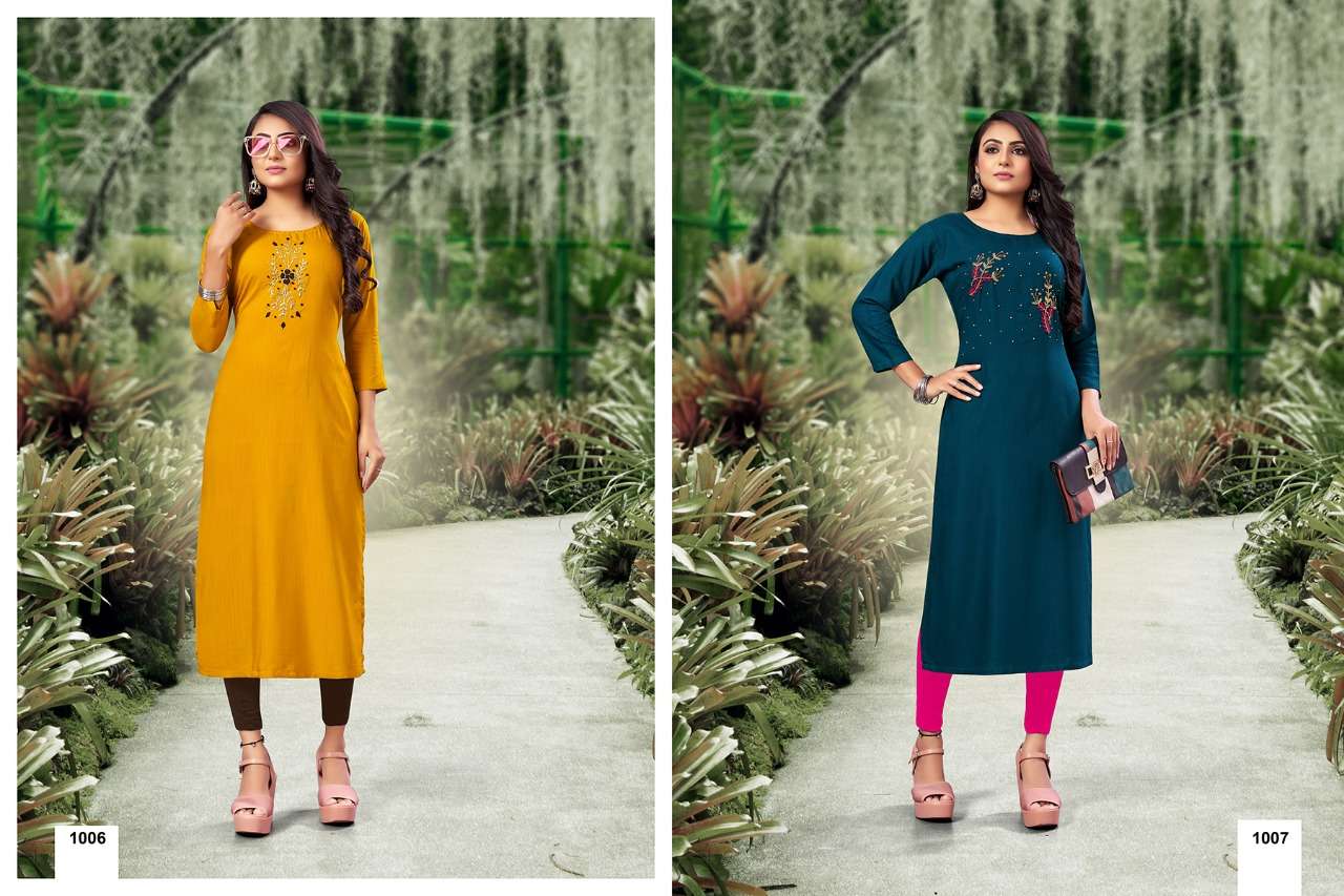 Jinesh nx Nazakat Catalog Casual Wear Embroidery Kurtis Wholesale