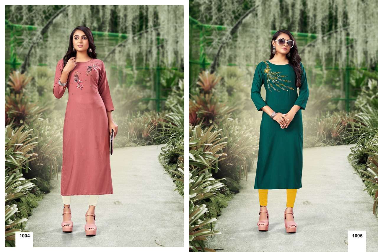 Jinesh nx Nazakat Catalog Casual Wear Embroidery Kurtis Wholesale