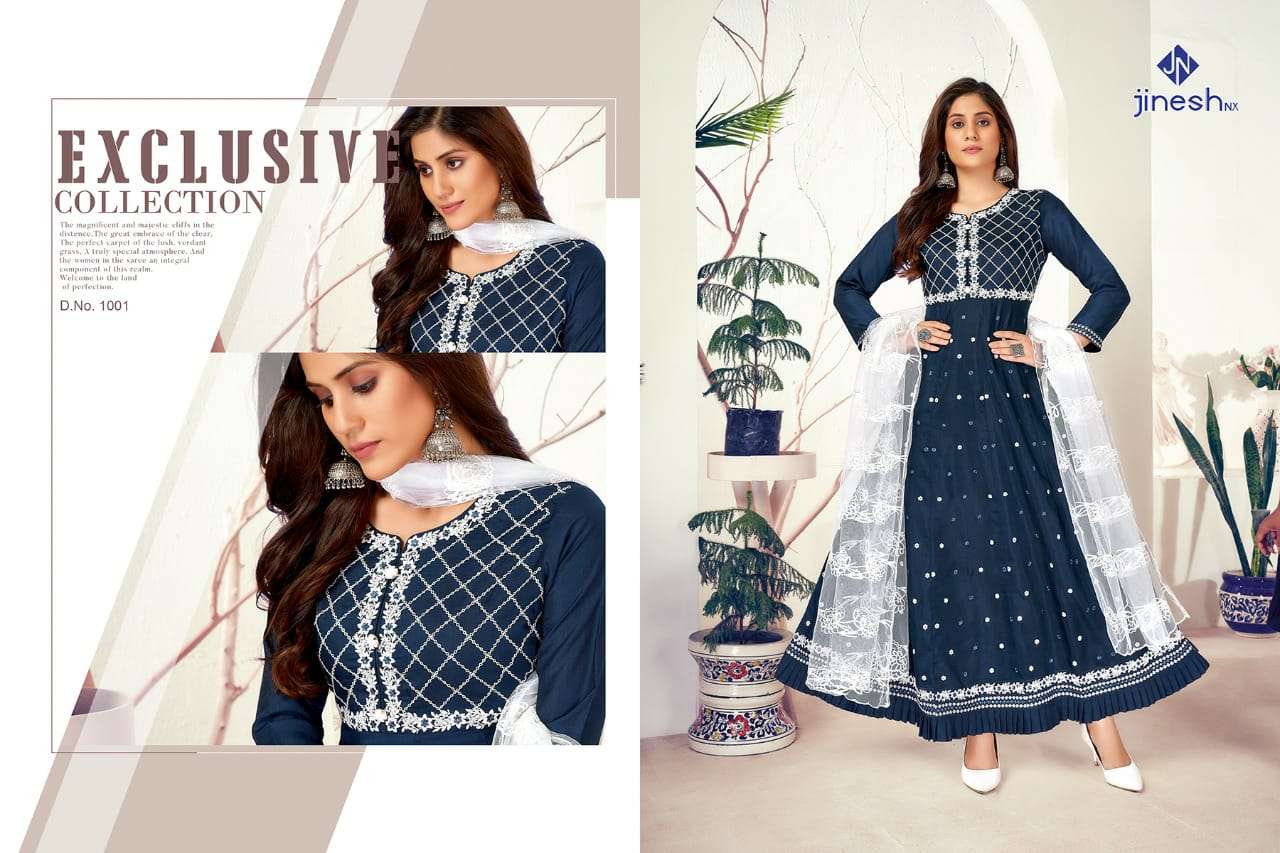 Jinesh Nx Rimzim Catalog Designer Wear Kurti With Dupatta Wholesale
