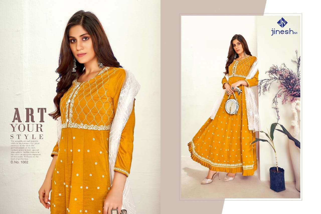 Jinesh Nx Rimzim Catalog Designer Wear Kurti With Dupatta Wholesale