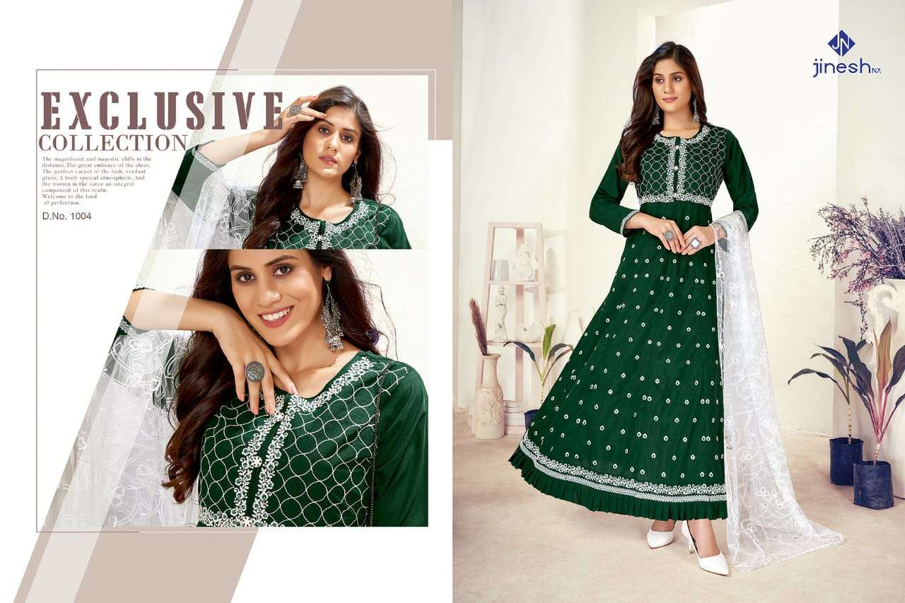 Jinesh Nx Rimzim Catalog Designer Wear Kurti With Dupatta Wholesale