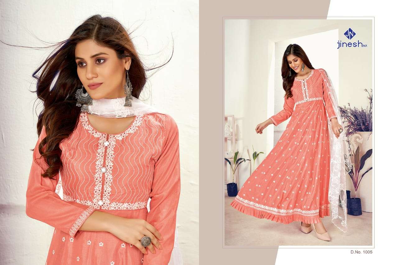Jinesh Nx Rimzim Catalog Designer Wear Kurti With Dupatta Wholesale