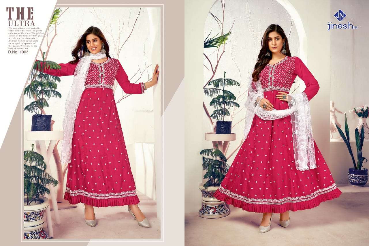 Jinesh Nx Rimzim Catalog Designer Wear Kurti With Dupatta Wholesale