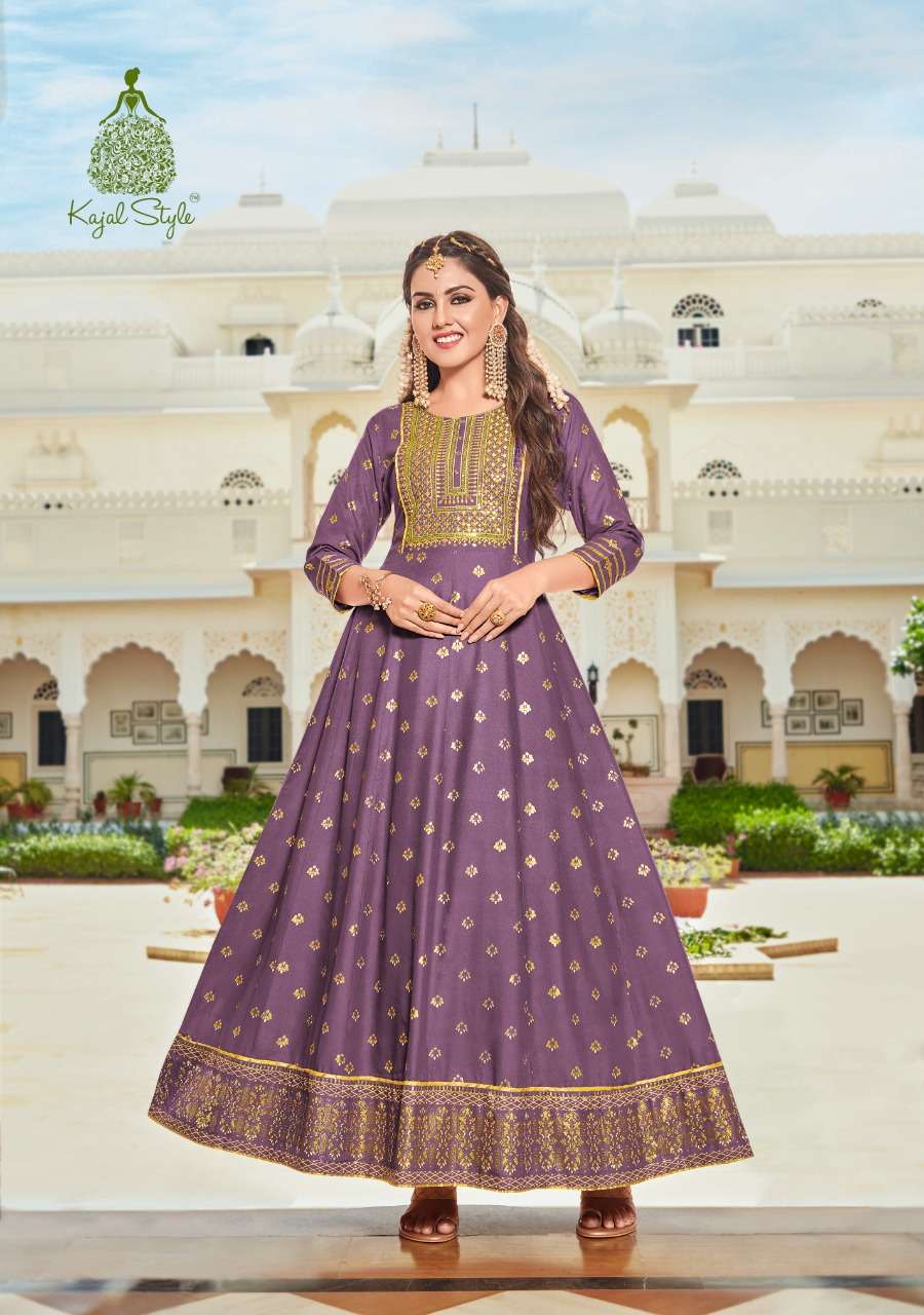 Kajal Style Fashion Colourbar Vol 8 Catalog Fancy Wear Designer Anarkali Long Kurtis Wholesale