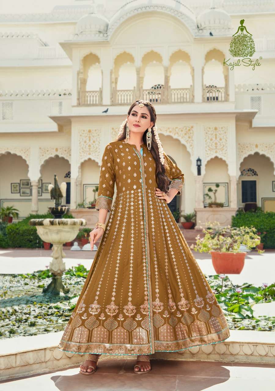 Kajal Style Fashion Colourbar Vol 8 Catalog Fancy Wear Designer Anarkali Long Kurtis Wholesale