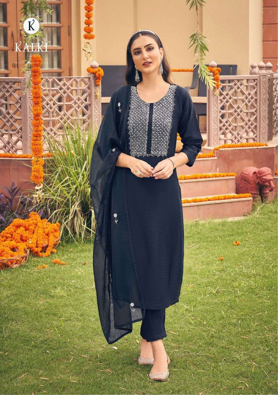 Kalki Anokhi Catalog Viscose Silk Party Wear Wholesale Top Bottom Dupatta