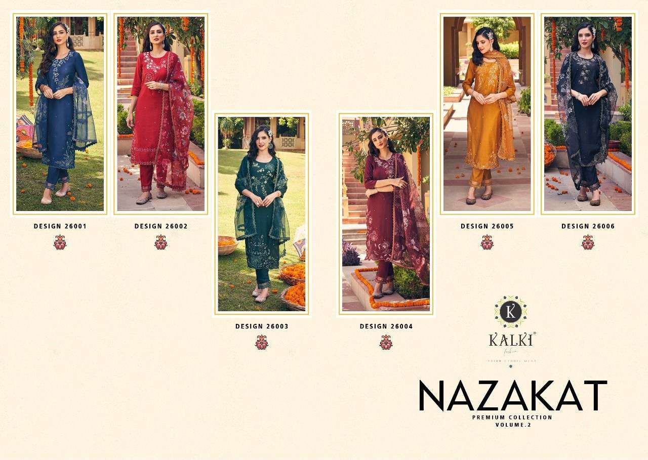 Kalki Nazakat Vol 2 Catalog Party Wear Ready Made Top Bottom Dupatta Wholesale