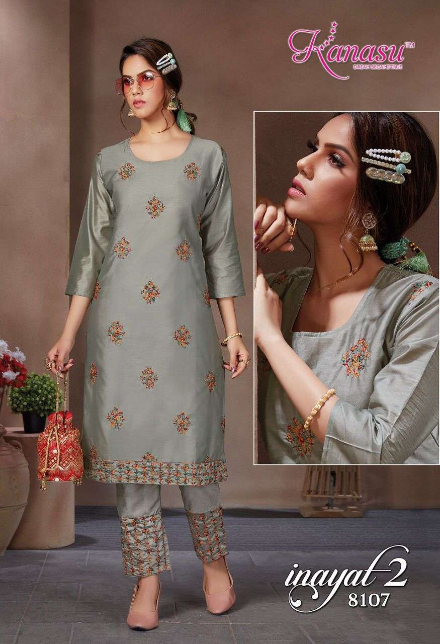 Kanasu Inayat Vol 2 Catalog Diable Silk Top with Bottom For Women