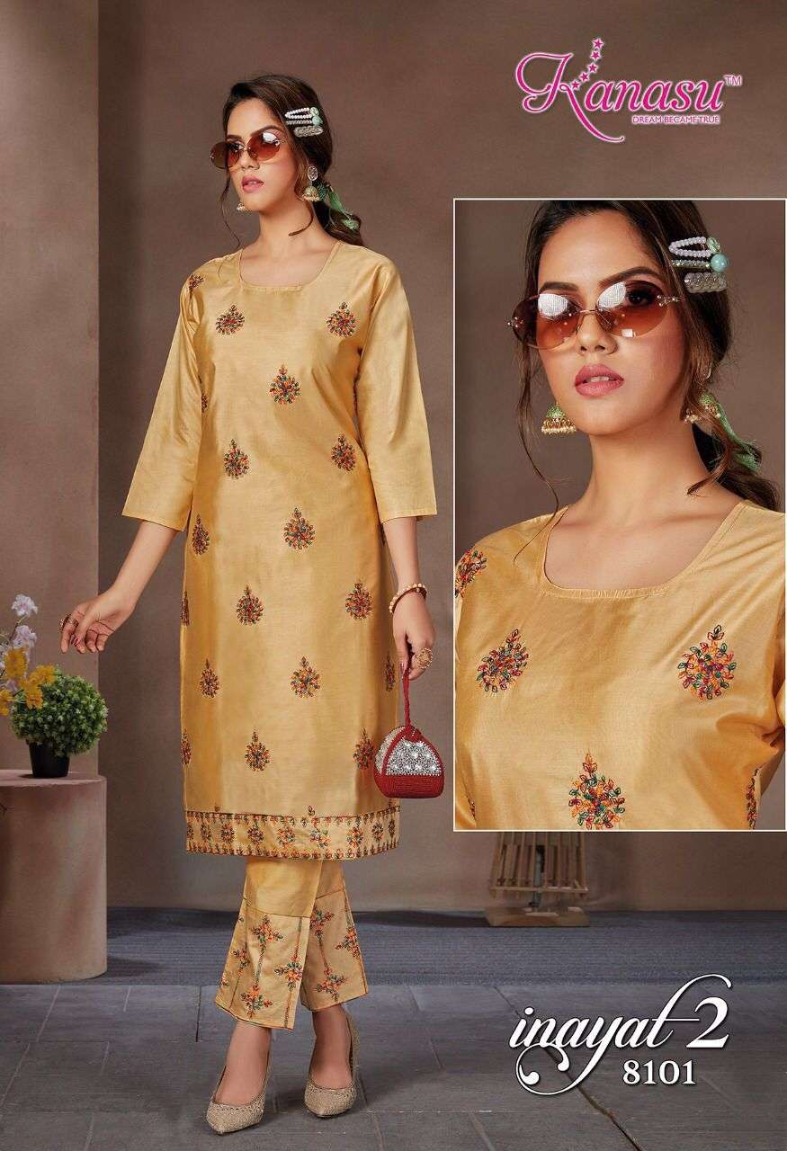 Kanasu Inayat Vol 2 Catalog Diable Silk Top with Bottom For Women