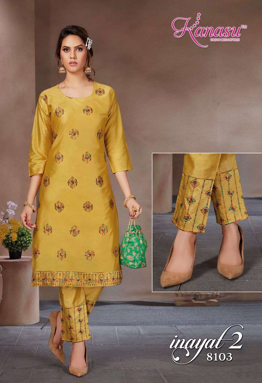 Kanasu Inayat Vol 2 Catalog Diable Silk Top with Bottom For Women