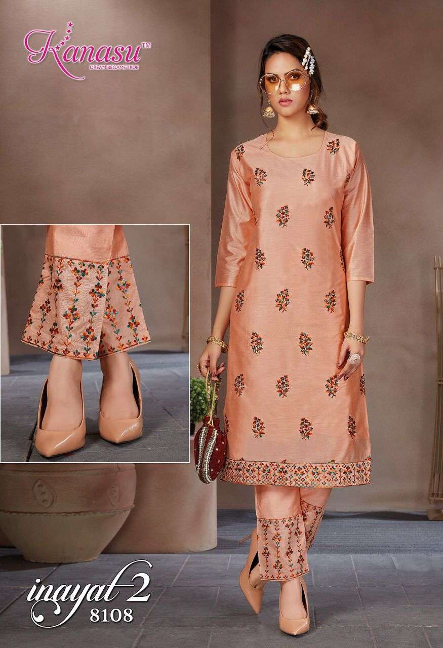 Kanasu Inayat Vol 2 Catalog Diable Silk Top with Bottom For Women