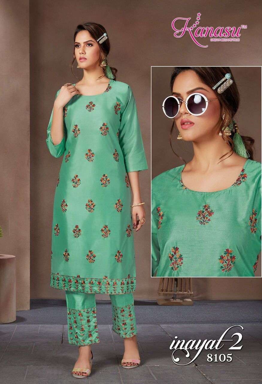 Kanasu Inayat Vol 2 Catalog Diable Silk Top with Bottom For Women
