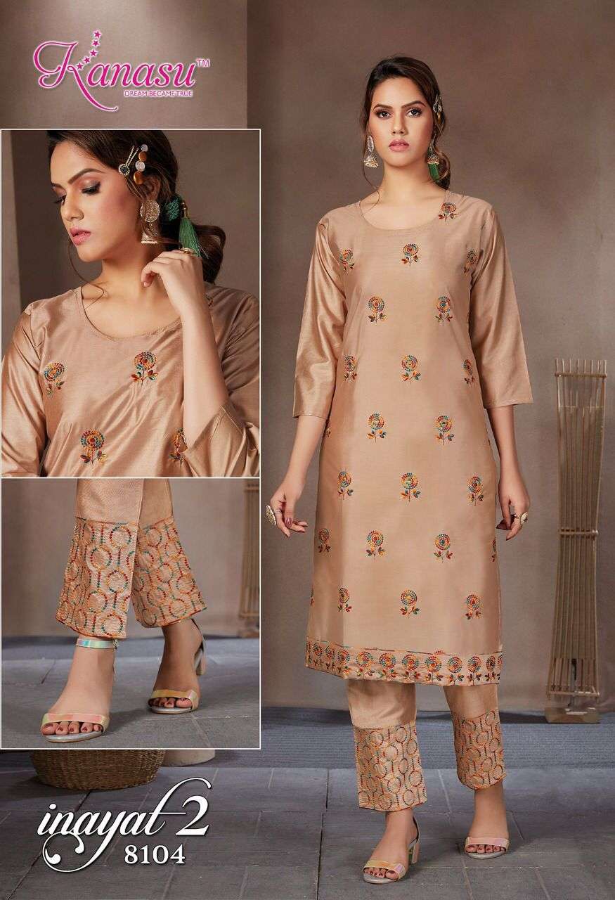 Kanasu Inayat Vol 2 Catalog Diable Silk Top with Bottom For Women