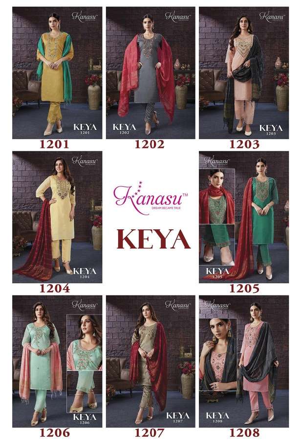 Kanasu Keya Catalog Festive Wear Designer Ready Made Dress Materials Wholesale
