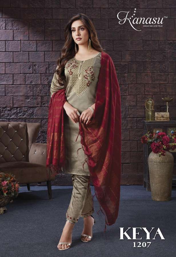 Kanasu Keya Catalog Festive Wear Designer Ready Made Dress Materials Wholesale