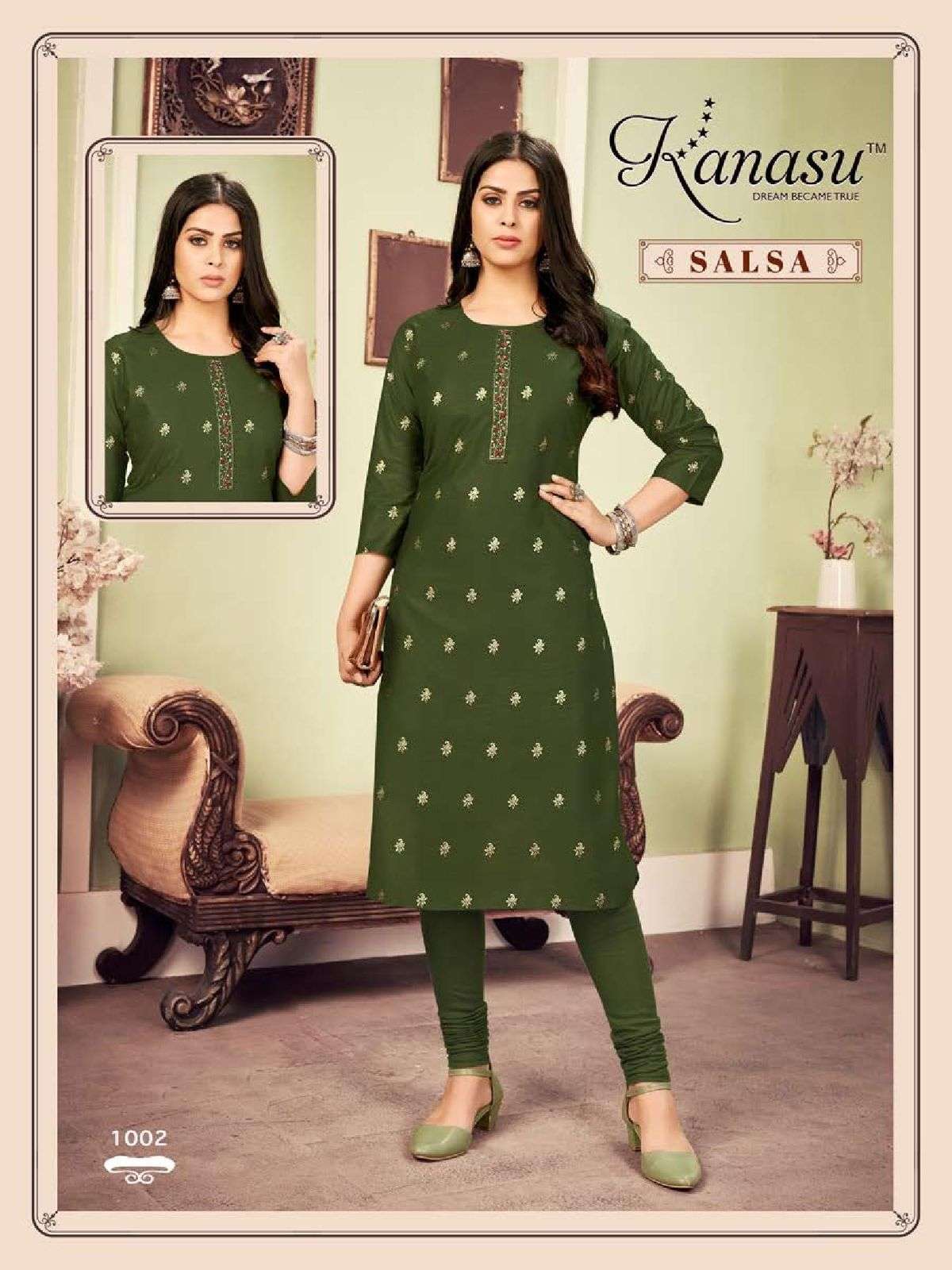 Kanasu Salsa Catalog Silk Designer Straight Kurtis