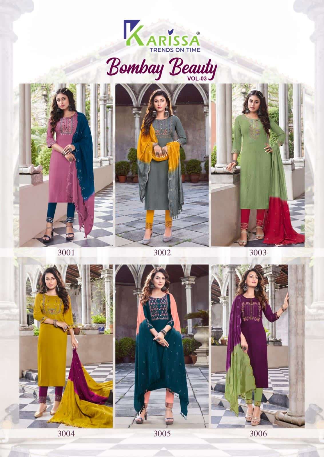 Karissa Bombay Beauty Vol 3 Catalog Kurti With Bottom Dupatta Wholesale