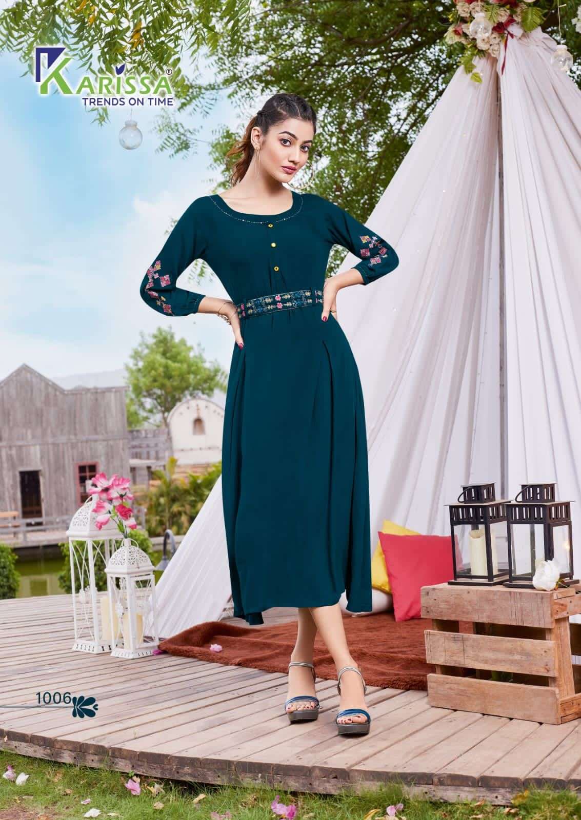 Karissa Kesariya Catalog Ethnic Wear Designer Kurtis Wholesale