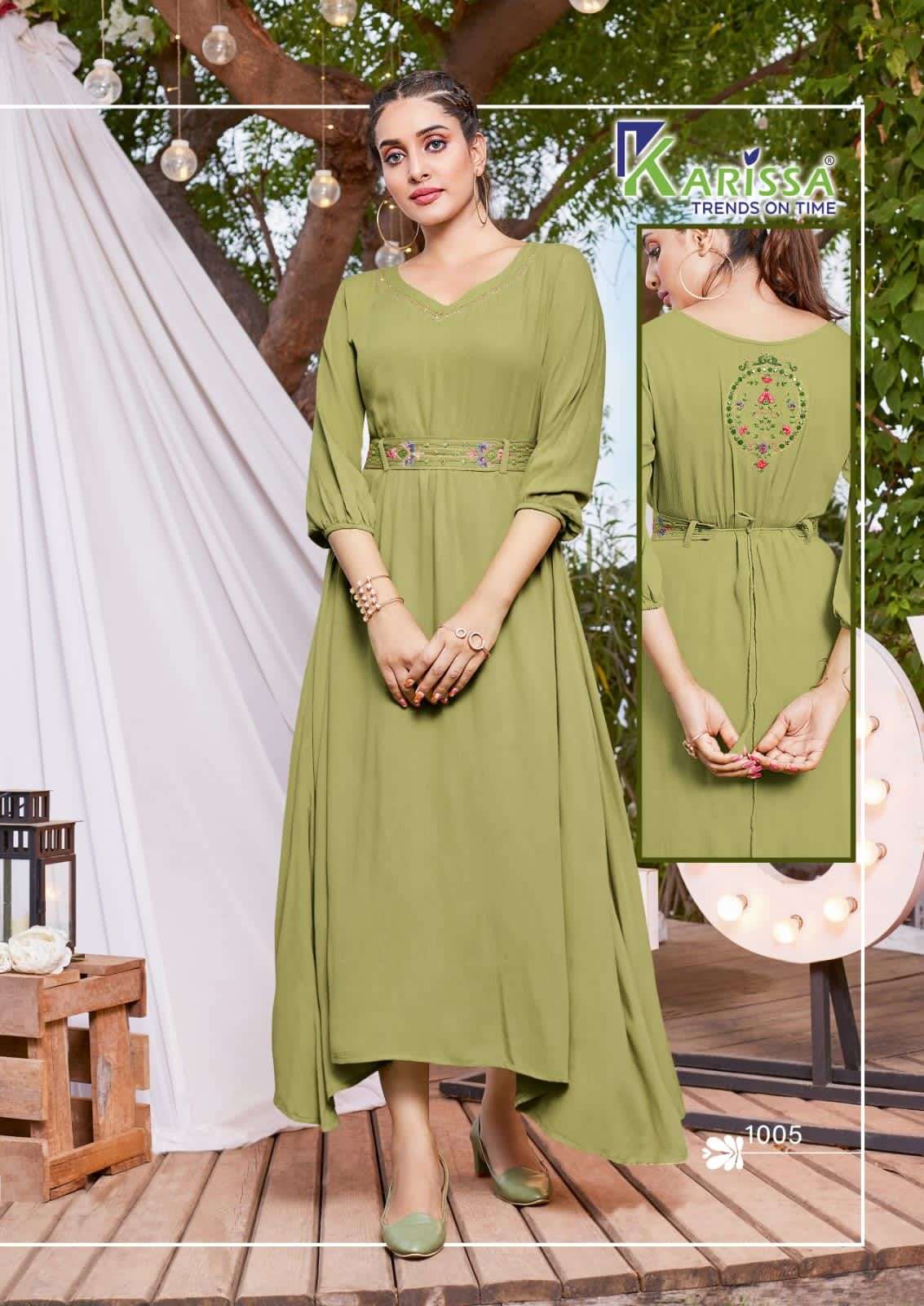 Karissa Kesariya Catalog Ethnic Wear Designer Kurtis Wholesale