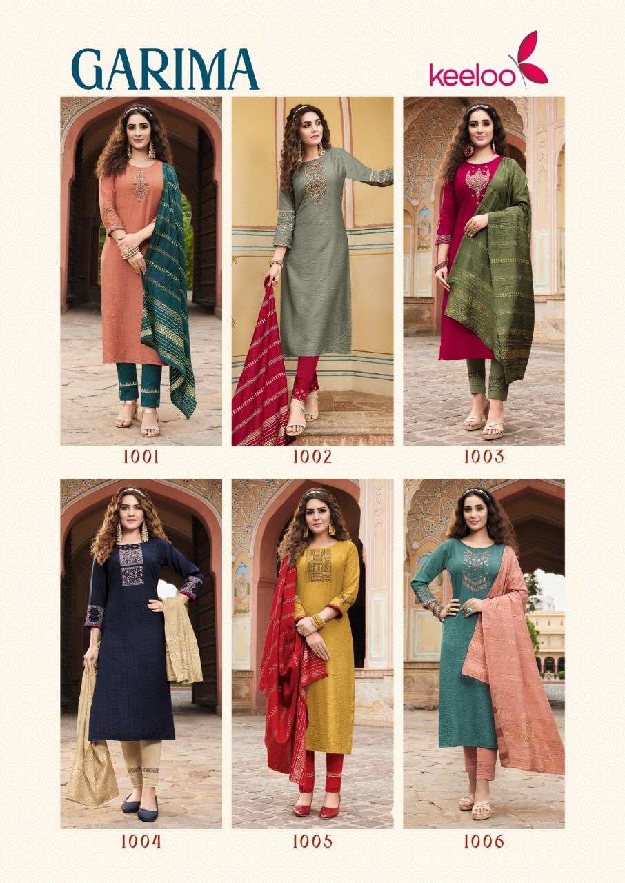 Keeloo Garima Catalog Cotton Slub Kurti With Bottom Dupatta Wholesale