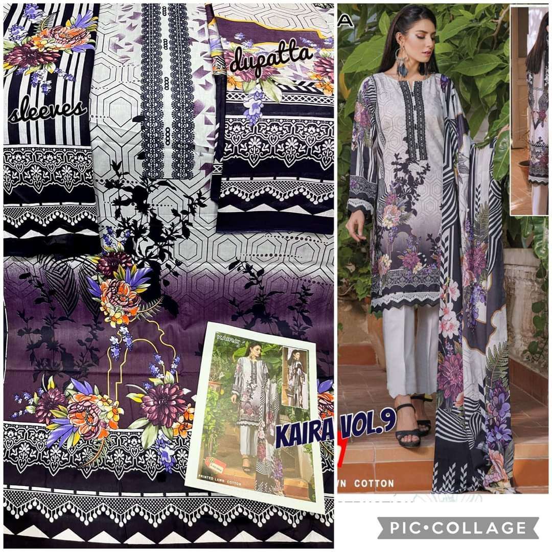 Keval Fab Kaira Luxury Vol 9 Catalog Karachi Cotton Wholesale Dress Materials