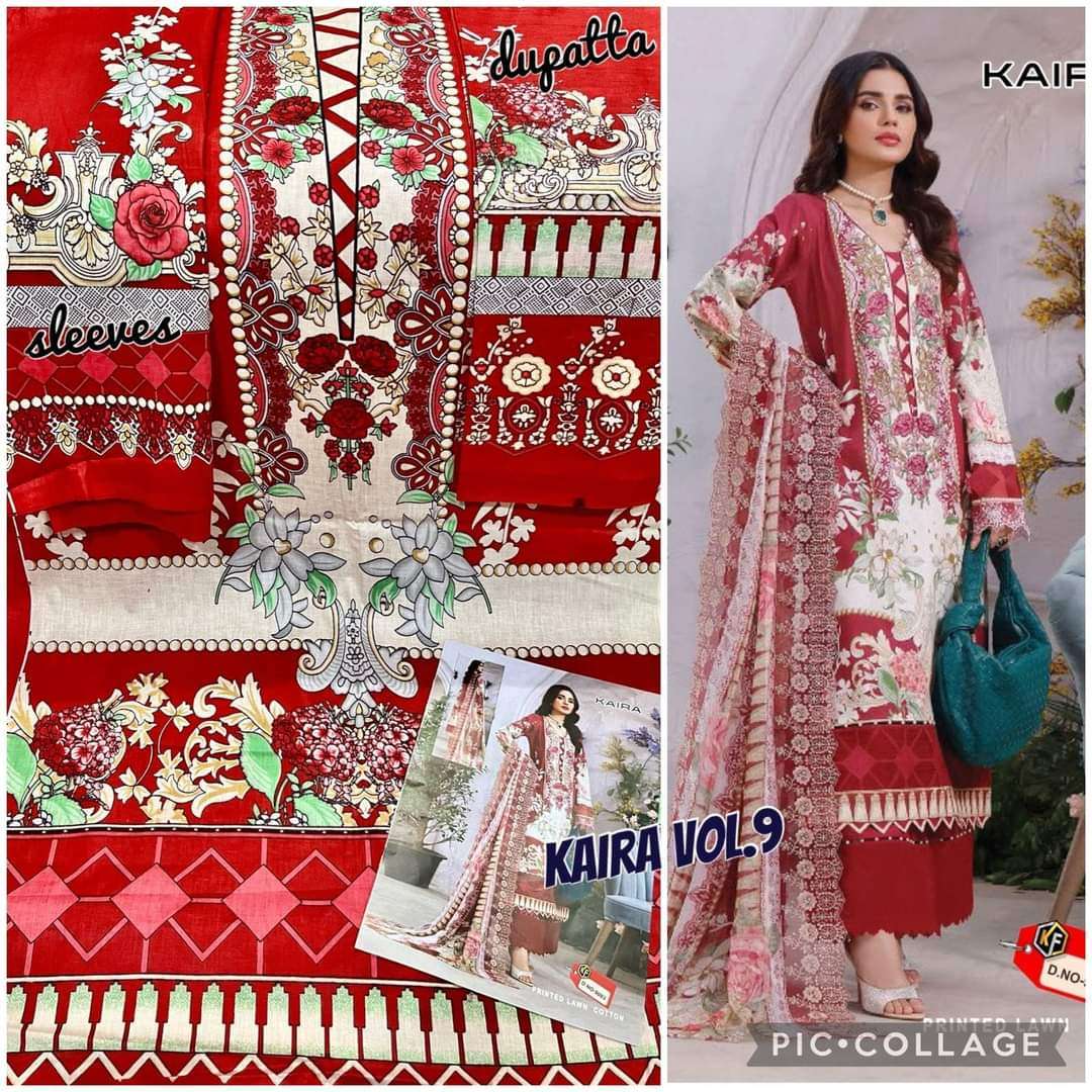 Keval Fab Kaira Luxury Vol 9 Catalog Karachi Cotton Wholesale Dress Materials