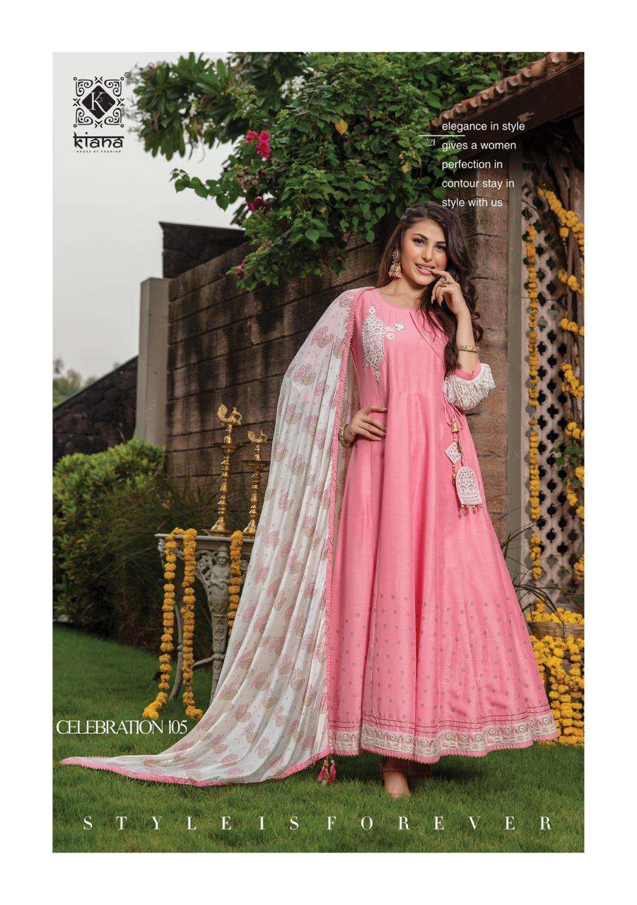 Kiana Celebration Catalog Designer Ready Made Top Bottom Dupatta Wholesale