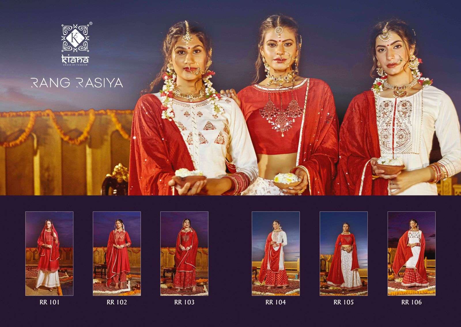 Kiana Rang Rasiya Catalog Embroidered Top Bottom Dupatta