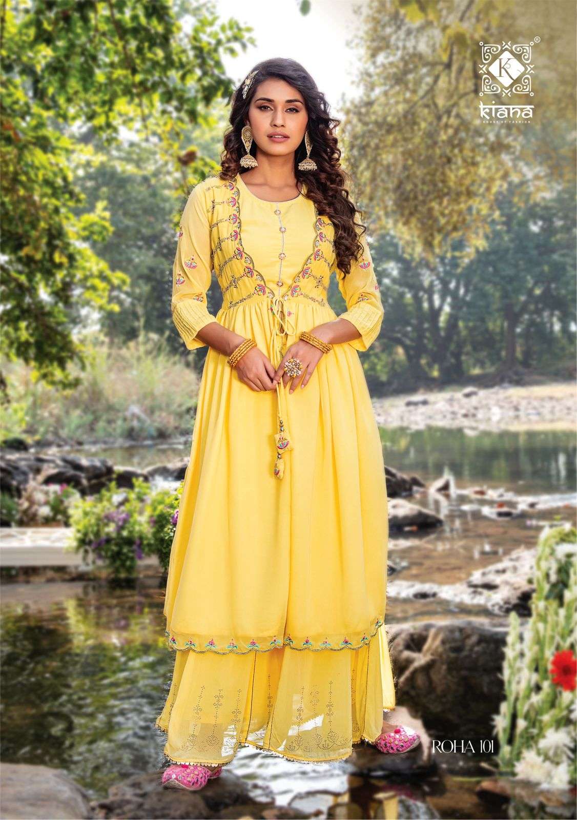 Kiana Roha Catalog Georgette Party Wear Wholesale Top Bottom Dupatta