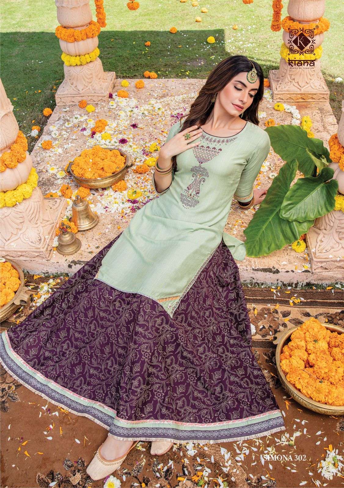 Kiana Simona Vol 3 Catalog Silk Cotton Party Wear Top Bottom Wholesale